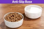 Ceramic Dog Bowl Set with Anti-Slip Rings - 5" Round x 2" Tall Set of 2 Ceramic Dog Bowls for Small Dogs - Small Dog Bowls - Dog Food and Water Bowl - White Dog Food Bowls - Dog Bowls Small Size Dog - Image 4