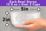 Ceramic Dog Bowl Set with Anti-Slip Rings - 5" Round x 2" Tall Set of 2 Ceramic Dog Bowls for Small Dogs - Small Dog Bowls - Dog Food and Water Bowl - White Dog Food Bowls - Dog Bowls Small Size Dog - Image 7