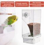 Automatic Bird Feeder, No Mess Acrylic Parrot Foraging Feeder, Transparent Bird Feeder Container Cage Accessories for Most Birds Parrot Canary Cockatoo (2 Pack) - Image 7