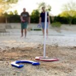 GoSports Steel Horseshoes Outdoor Game Set - Official Size and Weight - Gold & Silver or Red & Blue - Image 7