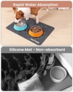 Cat Dog Food Mat, Rapid Water Absorption Dog Mat for Food and Water,100% Waterproof Cat Dog Bowl Mat, Pet Food Mat for Messy Drinkers to Protect Floors, Pet Accessories Supplies - Image 4