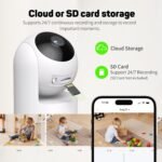 24/7 Indoor Security Camera，2.4GHz Pet Camera with Phone App, 2-Way Talk, Human Detection, Motion Tracking, SD&Cloud - Image 4