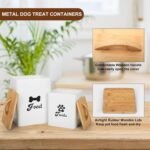 Dog Treat Container 2PCS, Dog Food Storage Container with Lids Airtight, Dog Treat Jars for Kitchen Counter-7+3Lbs, Small Dog Cookie Jar for Storage, Pet Treat Container (Upgraded) White - Image 3