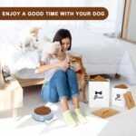 Dog Treat Container 2PCS, Dog Food Storage Container with Lids Airtight, Dog Treat Jars for Kitchen Counter-7+3Lbs, Small Dog Cookie Jar for Storage, Pet Treat Container (Upgraded) White - Image 4