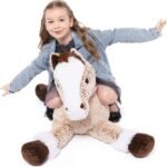 Tezituor 4ft Giant Horse Stuffed Animals, 47 inch Soft Horse Plush Hugging Pillow, Realistic Large Stuffed Brown Horse Plush Toys for Boys Girls - Image 3