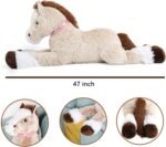 Tezituor 4ft Giant Horse Stuffed Animals, 47 inch Soft Horse Plush Hugging Pillow, Realistic Large Stuffed Brown Horse Plush Toys for Boys Girls - Image 4