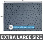 Drymate Original Cat Litter Mat, Contains Mess from Box, Protects Floors, Urine-Proof, Machine Washable, Soft on Kitty Paws, Absorbent, Waterproof (USA Made, Recycled Content) (28”x36”)(GreyStripePaw) - Image 7