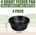 4pcs Rubber Feeder Pan, 4 Quart Durable Rubber Feed Pan, Resistant Horse Feed Bucket Rubber Bowl Horse Feeder, Suitable for Horses Goats Chicken Cats Dogs Dust Bath Container Animal Feeding - Image 3