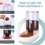 Meikuler Pets Auto Feeder 3.8L,Food Feeder and Water Dispenser Set for Small & Big Dogs Cats and Pets Animals (Pink) - Image 5