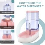 Meikuler Pets Auto Feeder 3.8L,Food Feeder and Water Dispenser Set for Small & Big Dogs Cats and Pets Animals (Pink) - Image 6