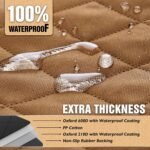 K KNODEL Dog Seat Cover, Waterproof Car Seat Cover for Pets, Pet Seat Cover Dog Hammock, Heavy Duty Scratch Proof Pet Back Seat Covers, Zippered Side Flaps for Cars, Trucks and SUVs (Brown) - Image 5