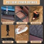 K KNODEL Dog Seat Cover, Waterproof Car Seat Cover for Pets, Pet Seat Cover Dog Hammock, Heavy Duty Scratch Proof Pet Back Seat Covers, Zippered Side Flaps for Cars, Trucks and SUVs (Brown) - Image 6