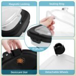 Dog Food Container, Collapsible Pet Food Storage Container 17-20 lb with Rolling Wheels & Airtight Lid, Plastic Storage Bin With Dog Food Scoop and Measuaring Cups - Image 5