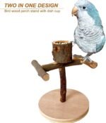 Bird Perch Stand Parrot Wooden Perch Conure Stand Bird Training Perch with Wood Food Cup for Parakeet Lovebird Conure Canary Budgie Smll Birds - Image 5