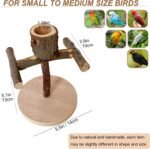Bird Perch Stand Parrot Wooden Perch Conure Stand Bird Training Perch with Wood Food Cup for Parakeet Lovebird Conure Canary Budgie Smll Birds - Image 6