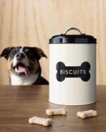 Now Designs Dog Biscuits Tin, Ivory,Biege/Black - Image 3