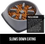 Gorilla Grip Slow Feeder Dog and Cat Bowls, Interactive Puzzle Toy for Dogs and Cats Food Training, Keeps Pets Busy and Prevents Puppy Overeating, Large, Small Breeds, 100% BPA Free, 2 Cup Gray - Image 4
