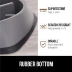 Gorilla Grip Slow Feeder Dog and Cat Bowls, Interactive Puzzle Toy for Dogs and Cats Food Training, Keeps Pets Busy and Prevents Puppy Overeating, Large, Small Breeds, 100% BPA Free, 2 Cup Gray - Image 5