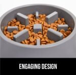 Gorilla Grip Slow Feeder Dog and Cat Bowls, Interactive Puzzle Toy for Dogs and Cats Food Training, Keeps Pets Busy and Prevents Puppy Overeating, Large, Small Breeds, 100% BPA Free, 2 Cup Gray - Image 8