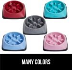 Gorilla Grip Slow Feeder Dog and Cat Bowls, Interactive Puzzle Toy for Dogs and Cats Food Training, Keeps Pets Busy and Prevents Puppy Overeating, Large, Small Breeds, 100% BPA Free, 2 Cup Gray - Image 10