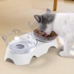 MILIFUN Cat Food Bowls Elevated Tilted, Anti Vomiting Orthopedic Kitty Bowls for Puppy and Bunny, Indoor Cats. - Image 3