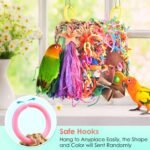 KATUMO Conure Toys, Bird Grass Mat Parakeet Shredder Hanging Toys Cockatiel Foraging Toys Parrot Climbing Wall Toys Lovebird Cage Toys for Small Birds - Image 7