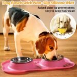 Hubulk Pet Dog Bowls 2 Stainless Steel Dog Bowl with No Spill Non-Skid Silicone Mat + Pet Food Scoop Water and Food Feeder Bowls for Feeding Small Medium Large Dogs Cats Puppies (S, Pink) - Image 7