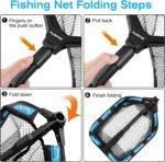 PLUSINNO Floating Fishing Net for Steelhead, Salmon, Fly, Kayak, Catfish, Bass, Trout Fishing, Rubber Coated Landing Net for Easy Catch & Release, Compact & Foldable for Easy Transportation & Storage - Image 5