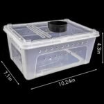kathson 2PCS Reptile Feeding Box Portable Small Snake Terrarium Habitat Mini Pet Breeding Cage Hatching Container Transparent Gecko Houses for Small Frog Tarantula Spider Scorpion (White) - Image 6