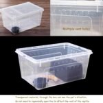 kathson 2PCS Reptile Feeding Box Portable Small Snake Terrarium Habitat Mini Pet Breeding Cage Hatching Container Transparent Gecko Houses for Small Frog Tarantula Spider Scorpion (White) - Image 8