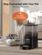 Automatic Cat Feeder, Automatic Dog Food Dispenser 5L Programmable Control 1-6 Meals Per Day, Automatic Pet Feeder for Cats and Dogs,10s Voice Recorder & Dual Power Supply - Image 4