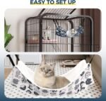 Cat Hammock for Cage Hanging Reversible 2Pack,Pet Hammock Bed Adjustable,Soft Sleeping Hammock for Cats,Ferret,Puppy,Rabbits,Small Animals (M, CAT) - Image 8