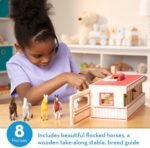Melissa & Doug Take-Along Show-Horse Stable With Wooden Box and 8 Toy, Barn Play Set, Portable, Toys For Kids Ages 3+ - Image 3