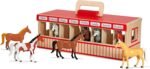 Melissa & Doug Take-Along Show-Horse Stable With Wooden Box and 8 Toy, Barn Play Set, Portable, Toys For Kids Ages 3+ - Image 4