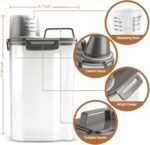 Upgraded Dog Food Storage Container Small, Cat Food Container Airtight, Pet Food Container Dispenser with Pour Spout, Measuring Cup and 4 Seal Buckles for Dogs, Cats, Birds (Grey) - Image 5