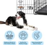 Set of 2 Stainless-Steel Dog Bowls - Cage, Kennel, and Crate Hanging Pet Bowls for Food and Water - 20oz Each and Dishwasher Safe by PETMAKER,Silver - Image 4