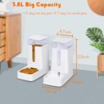 Automatic Cat Feeder and Water Dispenser in Set 2 Packs 1 Gallon for Small Medium Big Dog Pets Puppy Kitten (White) - Image 3