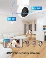 4MP Indoor Wireless Security Camera, 2.4/5GHz Pet WiFi Camera with PTZ Auto Tracking, 5G Baby Room Camera for Dog, Cat, Home Security,Motion Detection, Phone App Control, 24/7, 2-Way Talk - Image 5