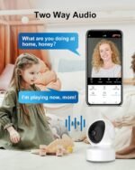 4MP Indoor Wireless Security Camera, 2.4/5GHz Pet WiFi Camera with PTZ Auto Tracking, 5G Baby Room Camera for Dog, Cat, Home Security,Motion Detection, Phone App Control, 24/7, 2-Way Talk - Image 7