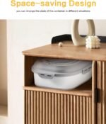 ANVS Dog Food Storage Container - Up to 30Lbs Collapsible Dog Food Container with Airtight Lids, Scoop and 2.5L Small Pet Food Storage Container Dry Food For Dog, Cat and Other Pet Food (Grey) - Image 7