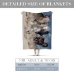 Horse Blanket, Soft Warm Fuzzy Fleece Plush Blanket 60''x50'', Smooth Cozy Flannel Throw Blanket for Bed/Couch/Office/Camping - Image 3