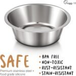 PEGGY11 Deep Stainless Steel Anti-Slip Dog Bowls, 2 Pack, 3 Cups - Image 3