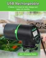 Automatic Fish Feeder - Rechargeable Timer Fish Feeder with USB Charger Cable, Fish Food Dispenser for Aquarium or Fish Tank - Image 7