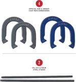 Franklin Sports Horseshoes Sets - Metal Horseshoe Game Sets for Adults + Kids - Official Weight Steel Horseshoes - Beach + Lawn Horseshoes Sets - Sets Include (4) Horseshoes and (2) Ground Stakes - Image 3