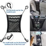 3-Layer Car Mesh Organizer, Seat Back Net Bag, Barrier of Backseat Pet Kids, Cargo Tissue Purse Holder, Driver Storage Netting Pouch（Upgrade Stretch Length） - Image 6