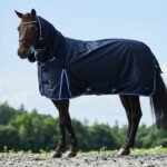 HORZE Glasgow Heavy Weight Winter Turnout (400g Fill) | Waterproof Combo Horse Blanket with Neck Cover - Dark Blue - 78 in - Image 3