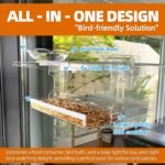 Window Bird Feeder with Solar Light, High Transparency, Weatherproof and Durable Outdoor Decor, Bird Watching Gift for Elderly, Families and Gardener, Entertainment for Cats - Image 4