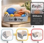 Large Cat Toy Box Cat Toy Storage Basket 2X Thicker Foldable Sturdy Pet Toy Storage Bin Bed for Organizing Pet Toys Treats Clothes and Accessories - Image 5