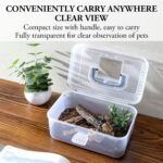 MyGift 9.5 x 6 Inch Clear Portable Insect Reptile Terrarium Tank with Black Carrying Handle, Transparent Travel Carrier for Insects Arachnids Amphibians Small Reptiles - Image 4