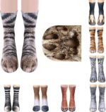 Animal Paws Socks - Funny 3D Animal Socks Crazy Cat Tiger Dog Paw Crew Socks Novelty Socks Gag Gifts - Image 7